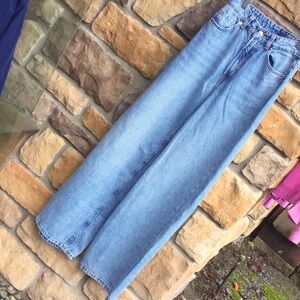 H&M wide leg denim jean school y2k divided valentine day brunch farmer’s market